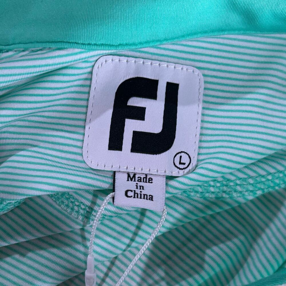NWT Women's Green White FootJoy Golf 1/4 Zip UV Sun Protection Long Sleeve Sz L - Picture 5 of 9
